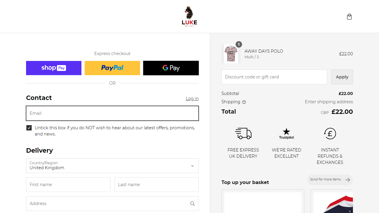 How to apply Luke 1977 coupon code